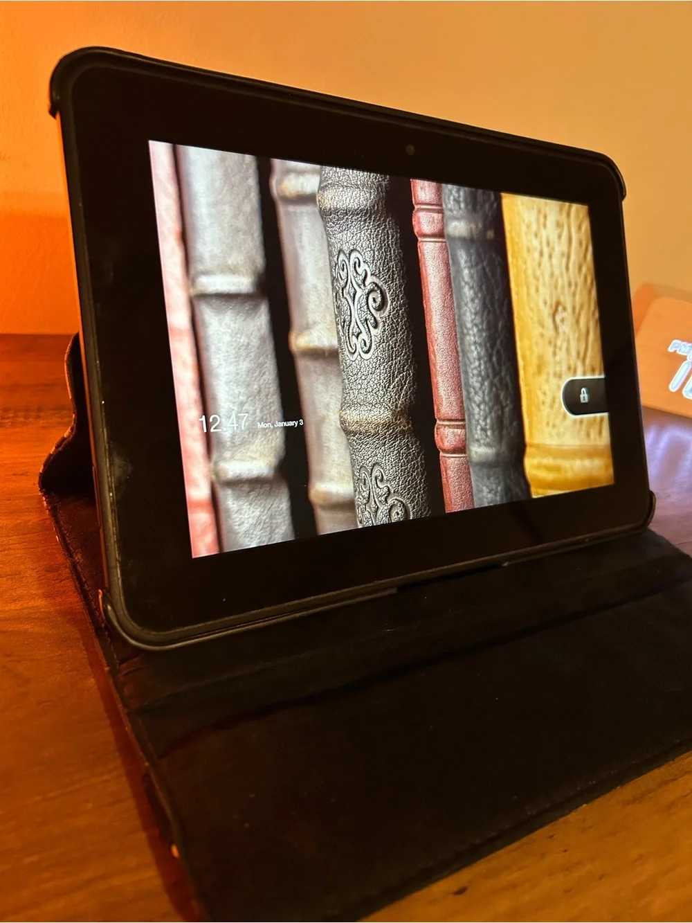 Black Kindle Fire with Protective Case/Stand